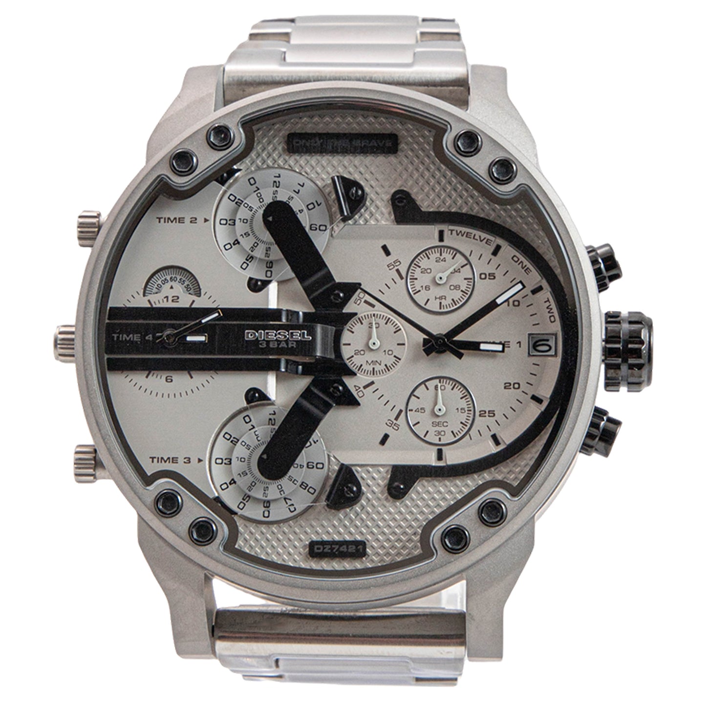 Diesel Mr.Daddy 2.0 Silver-Tone Stainless Steel Men's Watch