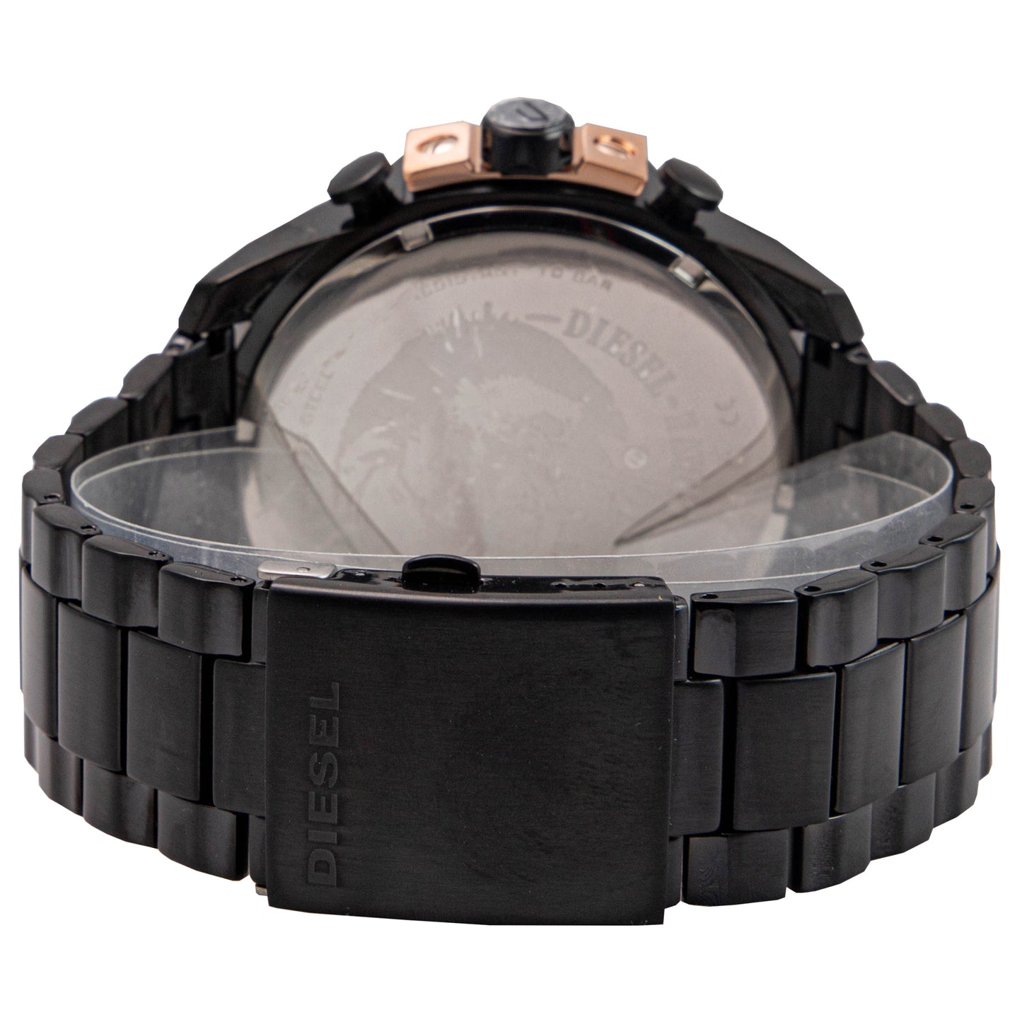 Diesel Mega Chief Stainless Steel Black and Rose Gold Men's Watch