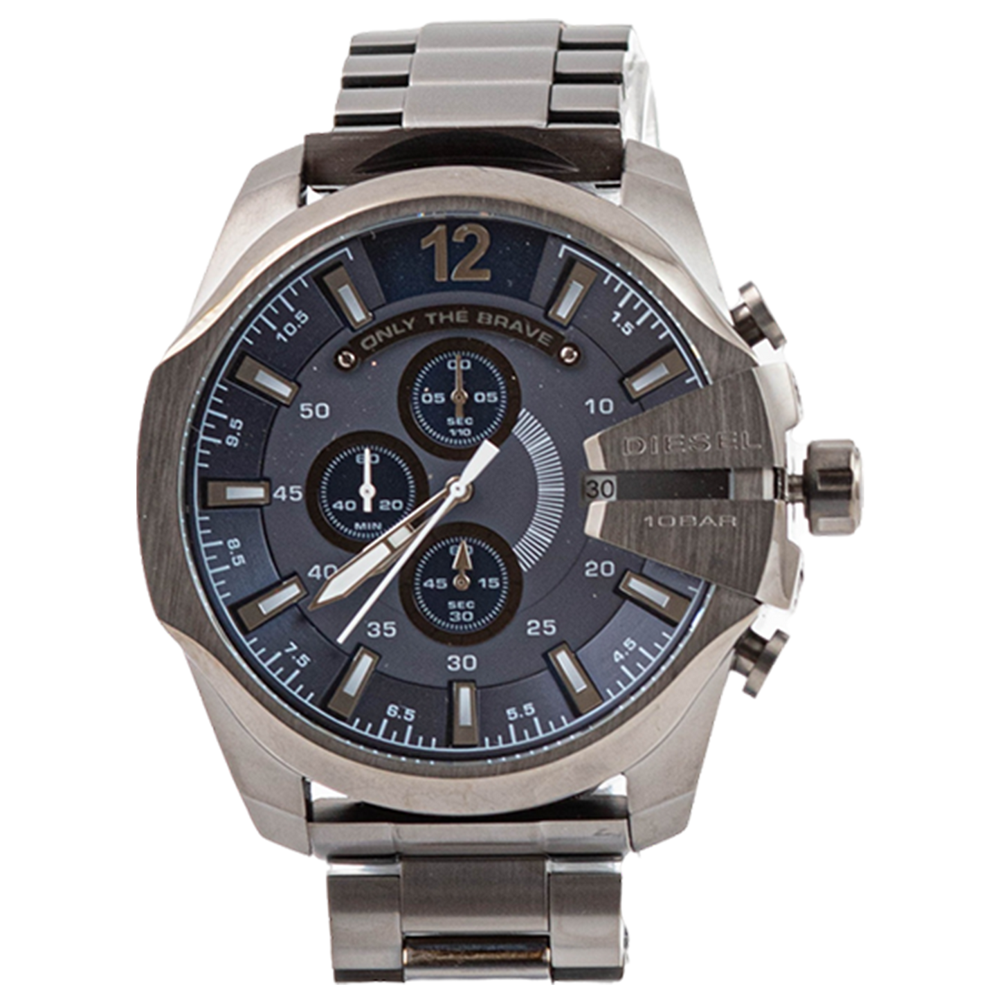Diesel Mega Chief Stainless Steel and Navy Men's Watch