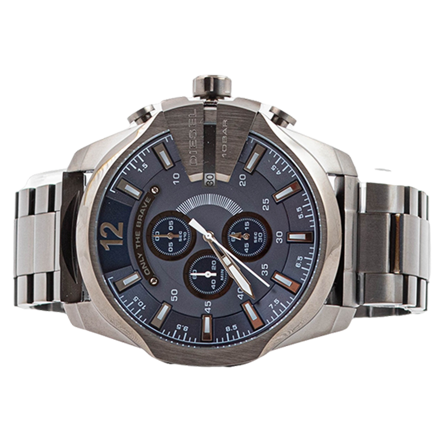 Diesel Mega Chief Stainless Steel and Navy Men's Watch