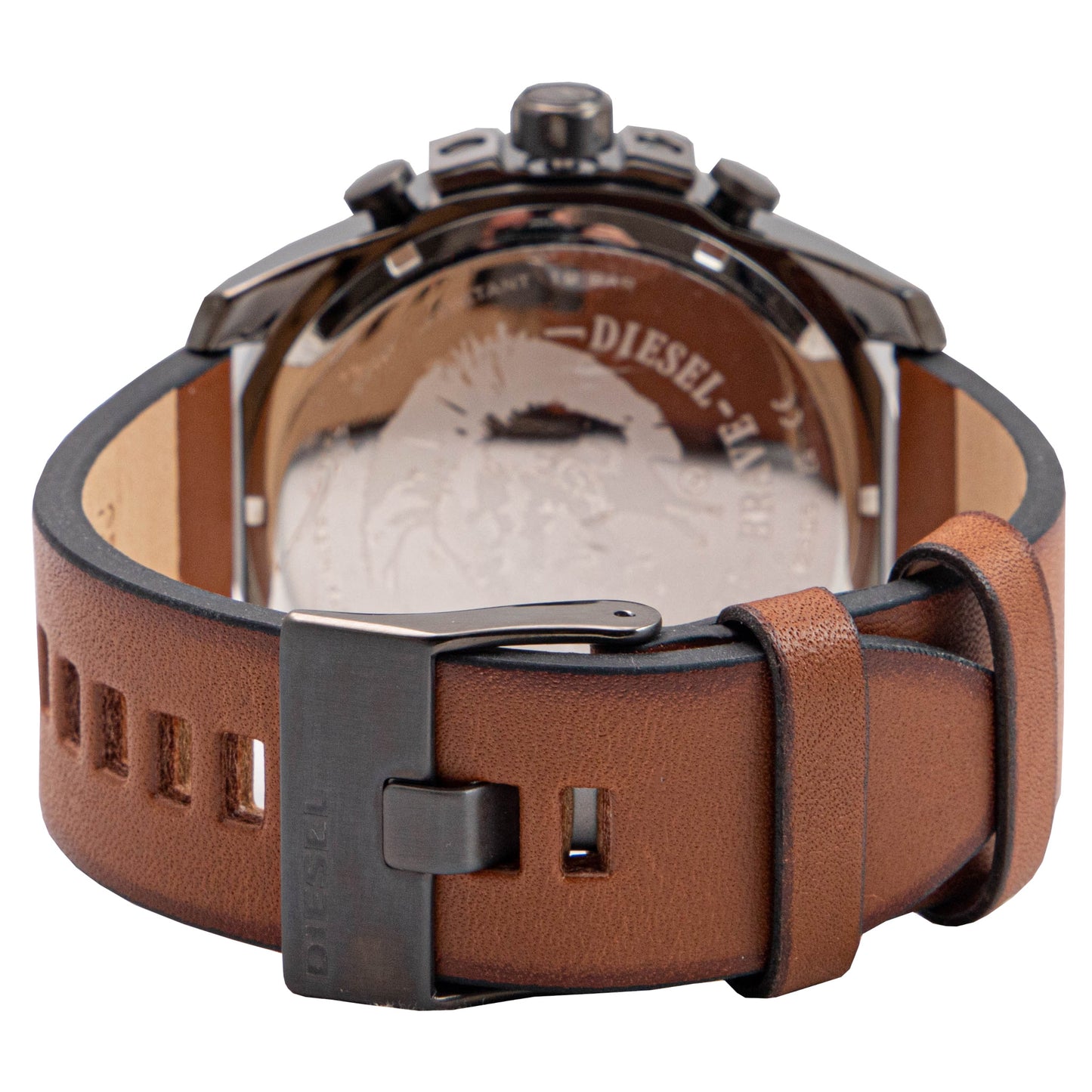 Diesel Mega Chief Black Dial Brown Leather