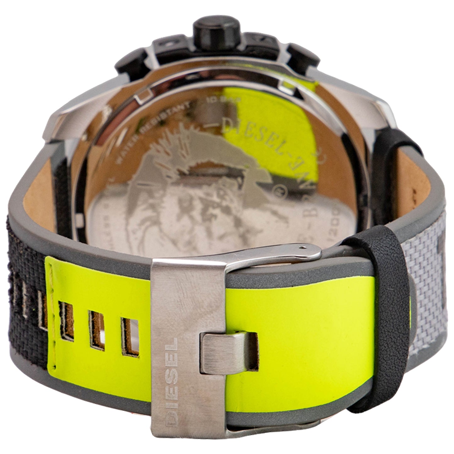 Diesel Men's Mega Chief Silver Round Nylon Men's Watch