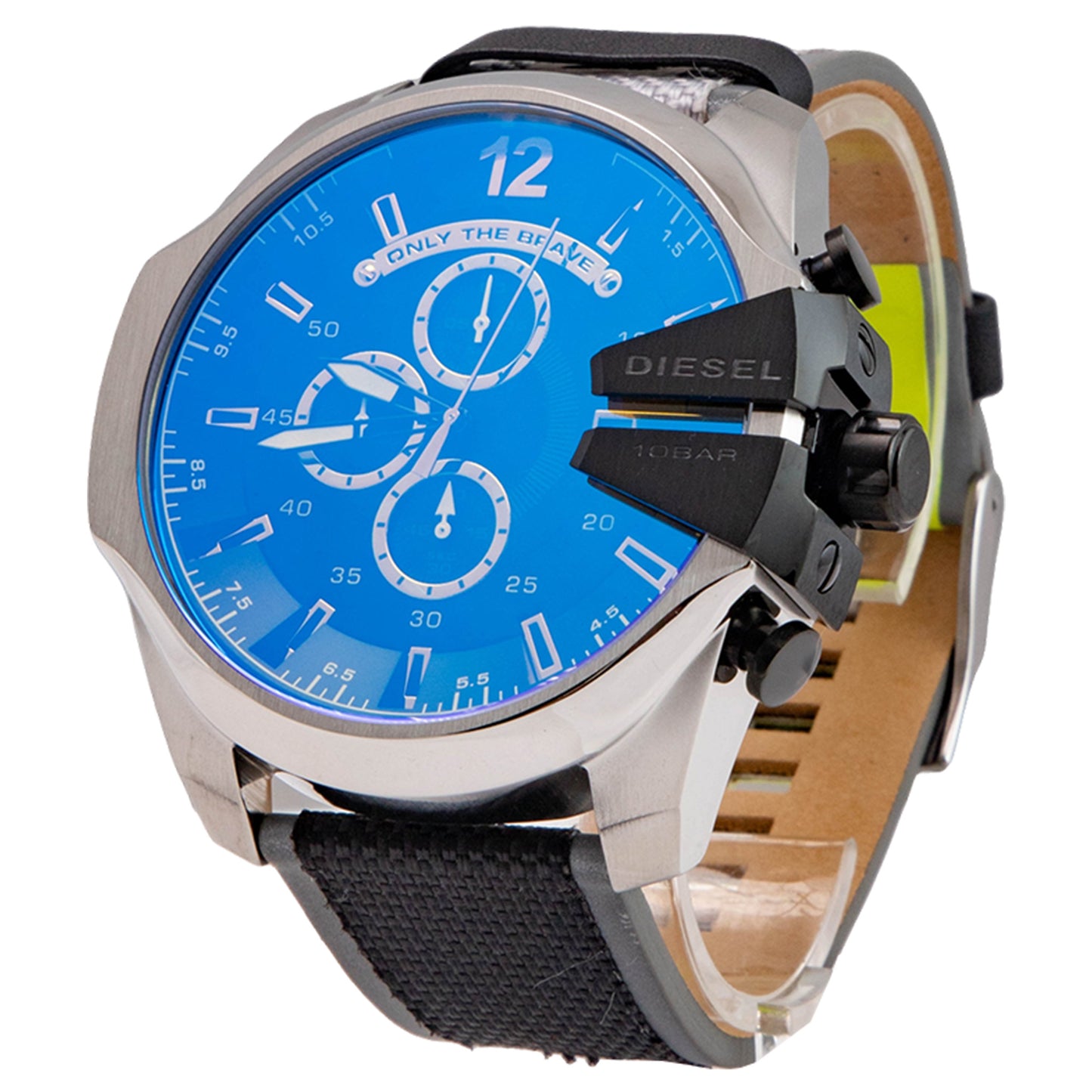 Diesel Men's Mega Chief Silver Round Nylon Men's Watch