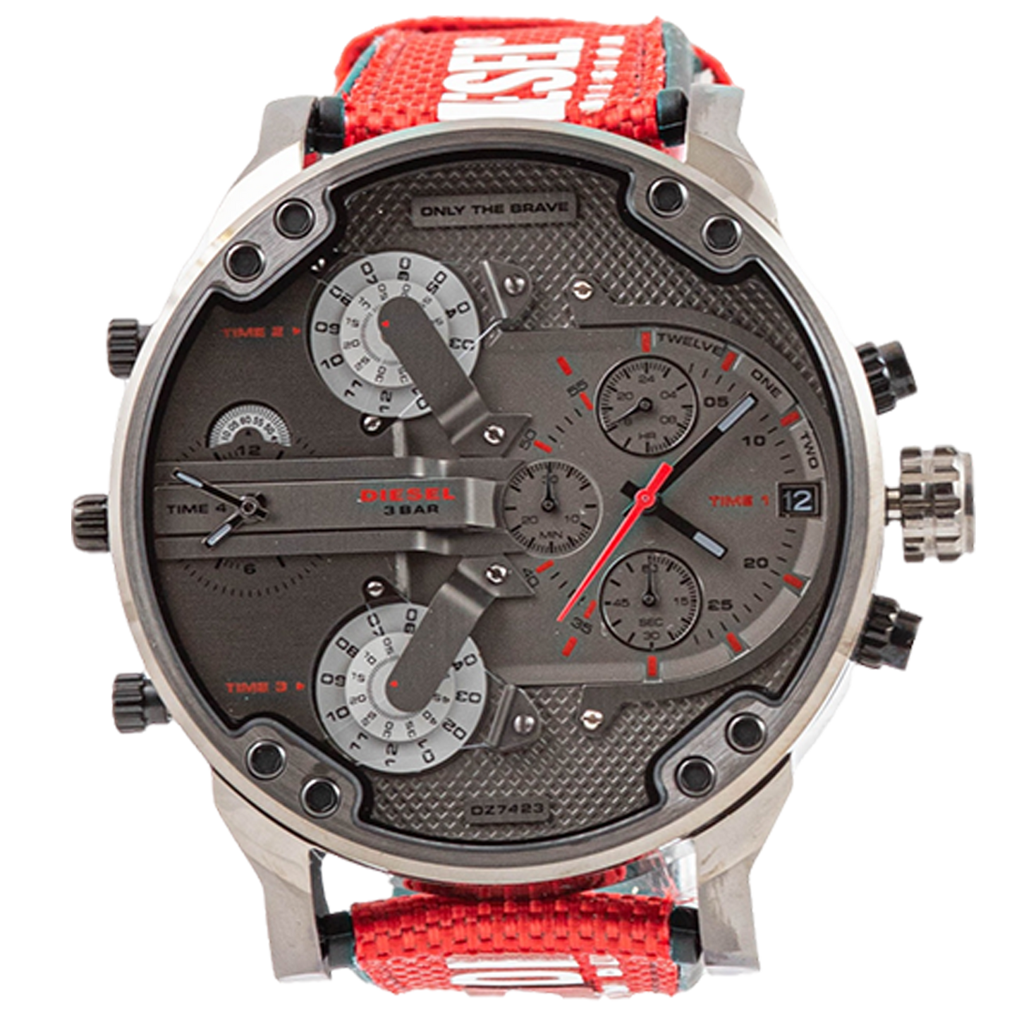 Diesel Mr. Daddy 2.0 Red Nylon Men's Watch