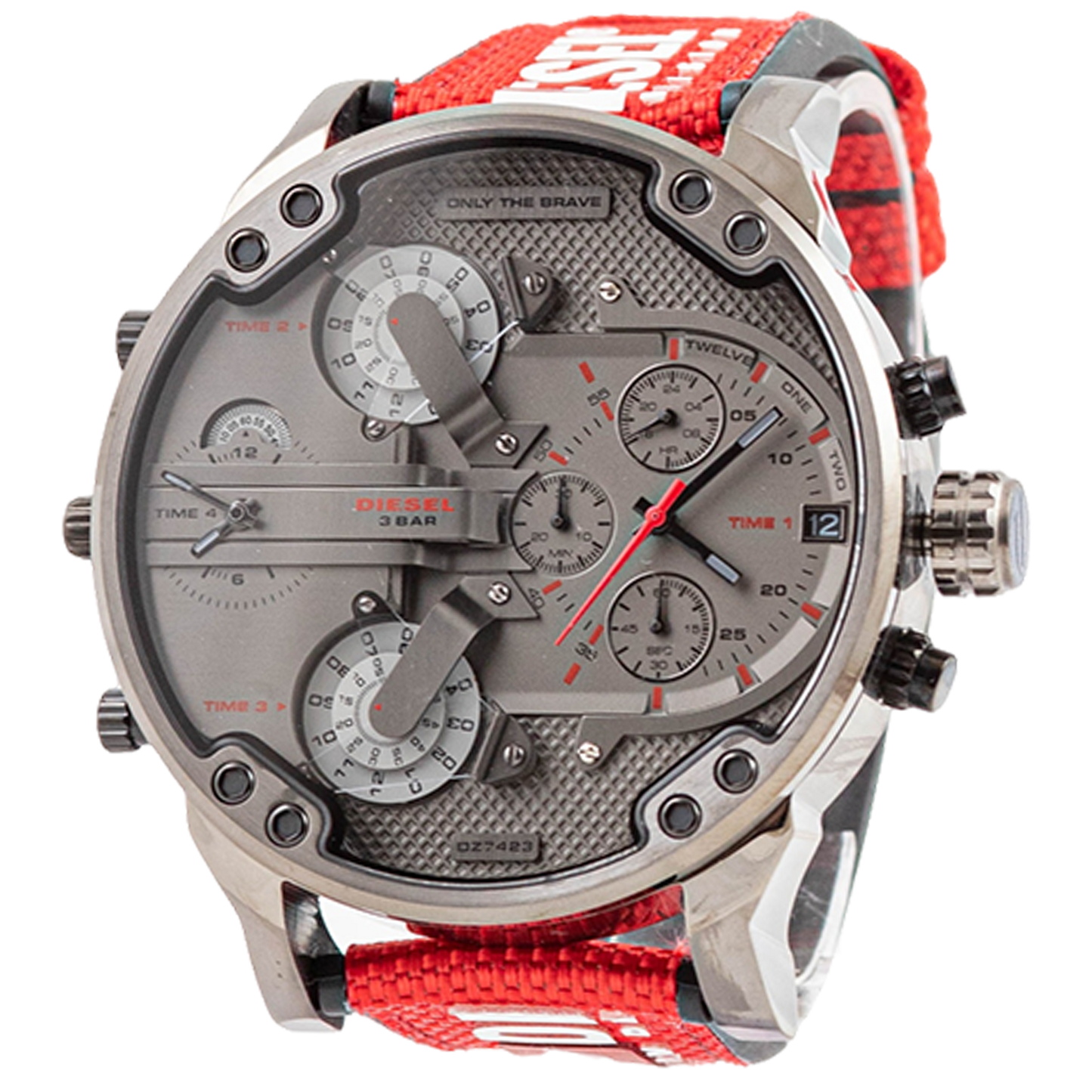 Diesel Mr. Daddy 2.0 Red Nylon Men's Watch