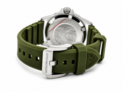 Emporio Armani World Explorer Solar-Powered Green Silicone Men's Watch (Parallel import)