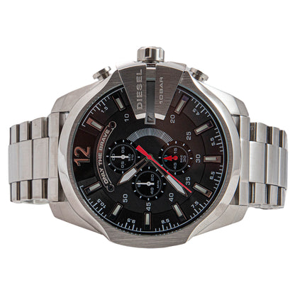 Diesel Mega Chief Silver Round Stainless Steel Men's Watch