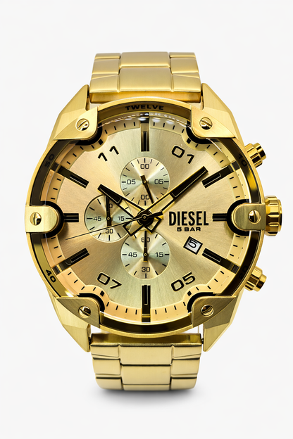 Diesel Spiked Gold-Tone Stainless Steel Men's Watch