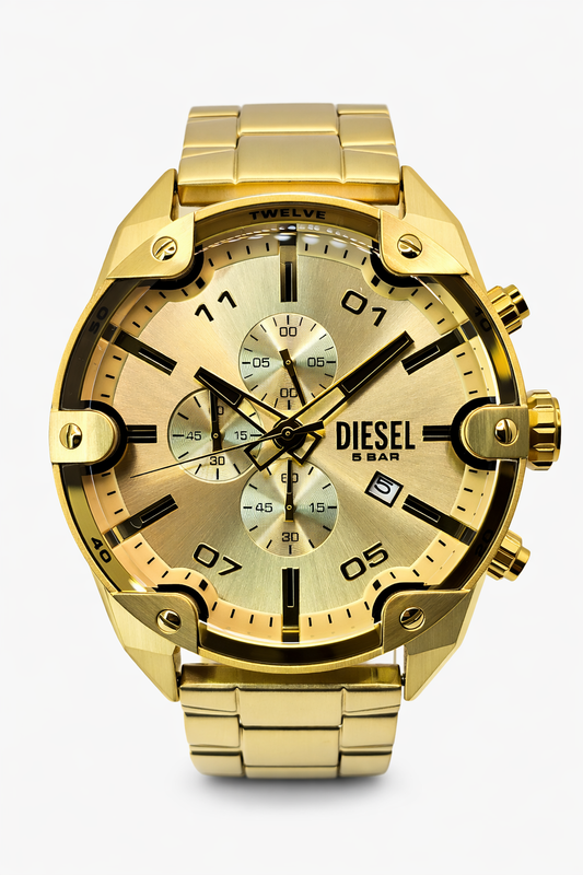 Diesel Spiked Gold-Tone Stainless Steel Men's Watch