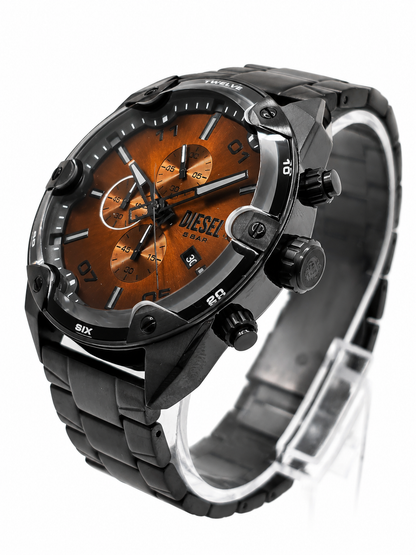 Diesel Spiked with brown dial Stainless Steel Men's Watch