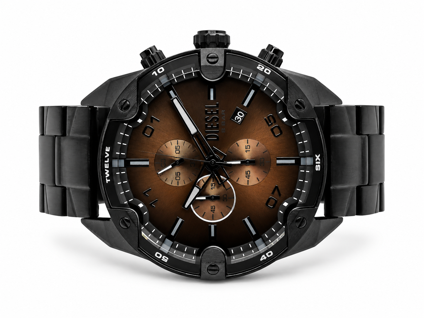Diesel Spiked with brown dial Stainless Steel Men's Watch