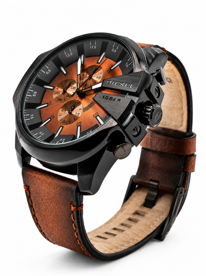 Diesel Mega Chief Slim Watch Brown Men's Watch (Parallel import)