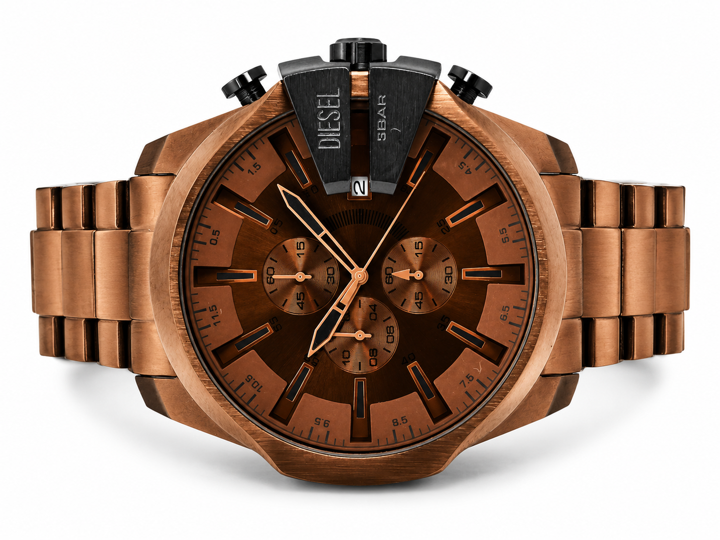 Diesel Mega Chief Slim brown sunray Dial Men's Watch (Parallel import)