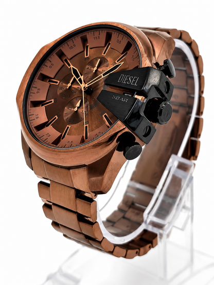 Diesel Mega Chief Slim brown sunray Dial Men's Watch (Parallel import)