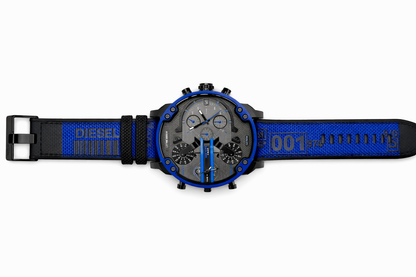 Diesel Mr. Daddy 2.0 Blue Nylon and Silicone Men's Watch