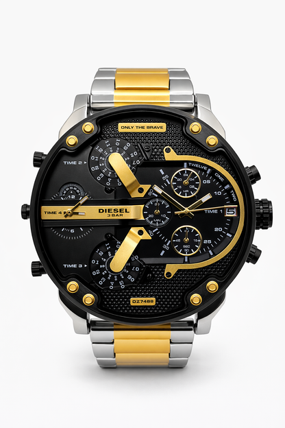 Diesel Mr. Daddy 2.0 Silver with Gold Men's Watch