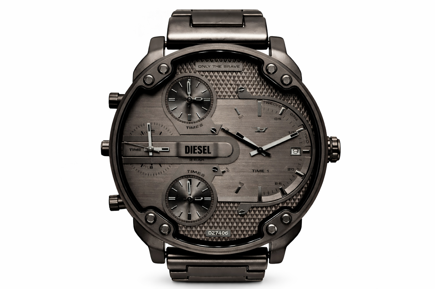 Diesel Mr. Daddy Slim Three-Hand, Gunmetal Stainless Steel Men's Watch