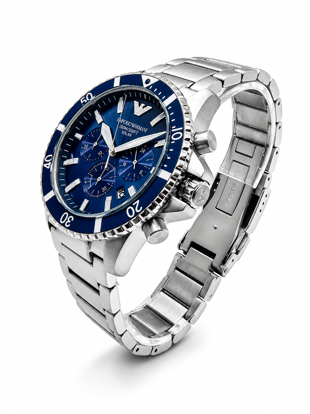 Emporio Armani Solar-Powered Blue Men's Watch (Parallel import)