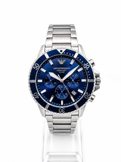 Emporio Armani Solar-Powered Blue Men's Watch (Parallel import)