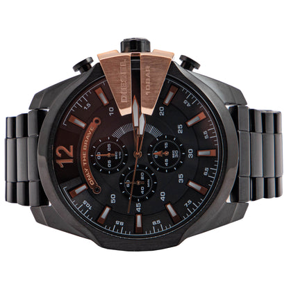 Diesel Mega Chief Stainless Steel Black and Rose Gold Men's Watch