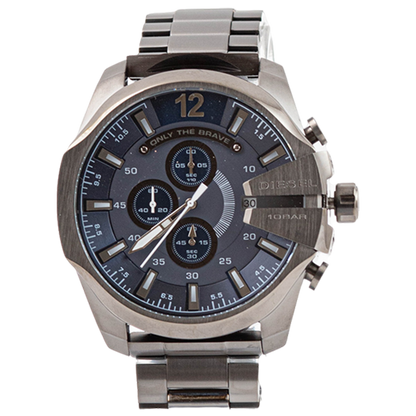 Diesel Mega Chief Stainless Steel and Navy Men's Watch