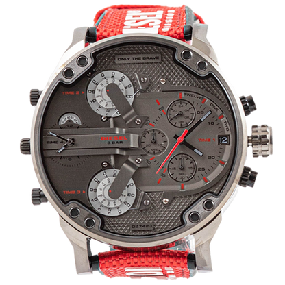 Diesel Mr. Daddy 2.0 Red Nylon Men's Watch
