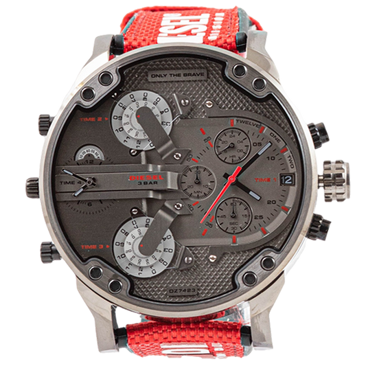Diesel Mr. Daddy 2.0 Red Nylon Men's Watch