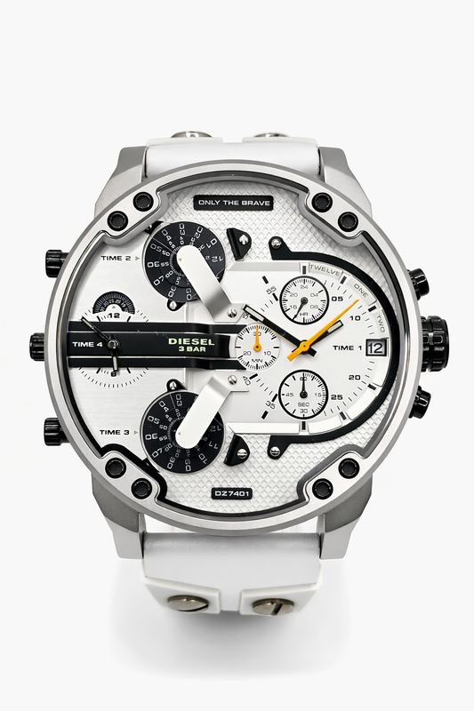 Diesel Mr. Daddy 2.0 with Leather Strap Wrapped in Silicone Men's Watch