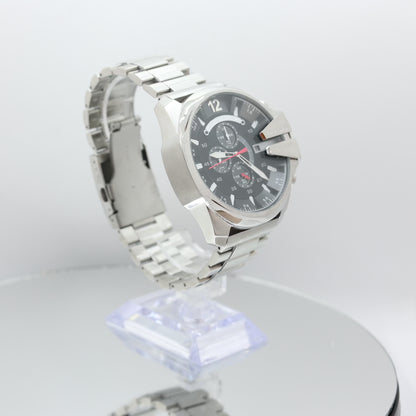 Diesel Mega Chief Silver Round Stainless Steel Men's Watch